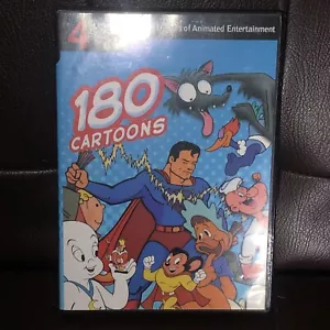 180 Cartoons Vintage 4 Disc Superman Popeye Cinderella Wizard Of Oz Used - Imagen 1 de 4