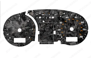 VW Transporter T5 Manual Forged Carbon Dial Cards 8 Colours Gauges - Picture 1 of 8