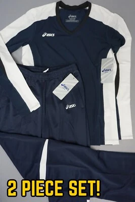 ¡JUEGO DE 2 PIEZAS! Niñas Niños ASICS Pantalones AZUL MARINO Extra Grandes + Camisa a Juego! XL Jrs #119 Foto 1 de 4