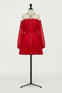 Giambattista Valli H&M Red Cold shoulder dress size 12 UK BNWT - Picture 1 of 2