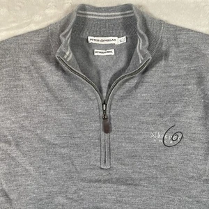 Peter Millar Pullover Weste Herren XL Extra Large grau 1/4 Zip Merinowolle Golf " - Bild 1 von 10