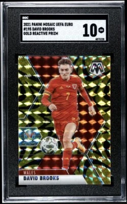 2020 Panini Mosaic UEFA Euro #195 David Brooks GOLD REACTIVE PRIZM SGC 10 GEM - Image 1 of 2