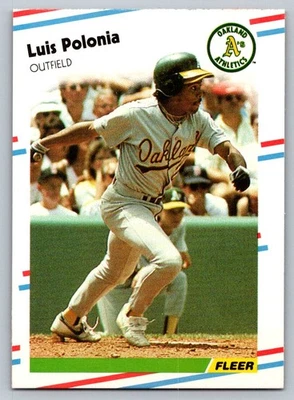 1988 Fleer #292 Luis Polonia Oakland Athletics - Image 1 of 2