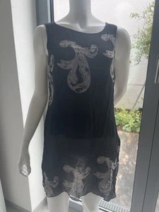 Alba Moda Kleid Gr. 42 Schwarz Transparent Seide mit Ornamentprint – Gr. 4 - Bild 1 von 13