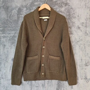 Urban Outfitters Cardigan Mens M Brown Shawl Collar Grandpa Academia Preppy - Picture 1 of 8