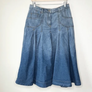 Falda Midi Urban Outfitters BDG Donovan Plisada Ombre Denim - Para Mujer US L - Imagen 1 de 9