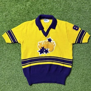 Vtg Dehen Varsity Wildcats “Joni”Cheerleader Acrylic Purple Yellow Retro Patches - Picture 1 of 9