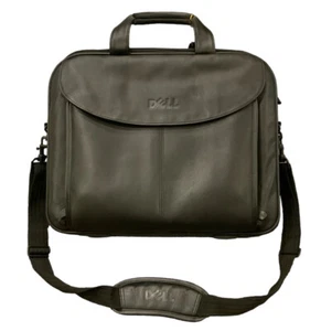 Multi Pocket Black Genuine Leather Shoulder Dell Laptop Bag Case 17” x 13” x 4” - Bild 1 von 7