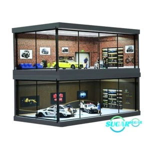 1/64 Diorama Car Garage Model LED Lighting Car Showroom Model Display Case Model - Picture 1 of 31