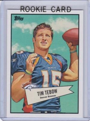 TIM TEBOW ROOKIE CARD 2010 Topps VINTAGE DESIGN RC Football DENVER BRONCOS - Image 1 of 2