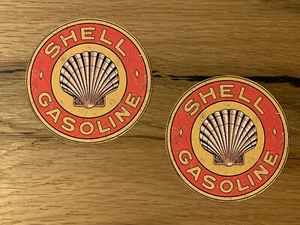 2x SHELL Aufkleber Gasoline Vintage Oldtimer Tuning Modellbau Retro Umbau #612 - Picture 1 of 1