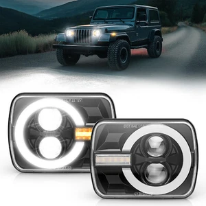 Faros LED 5x7 7x6 sellados haz alto/bajo DRL intermitente para Jeep Cherokee XJ - Imagen 1 de 24