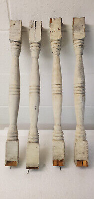 Lot Of 4 Antique Vintage Turned Wood Porch Spindles Shabby White 22 X 1 3/4 N50 • 25.50$