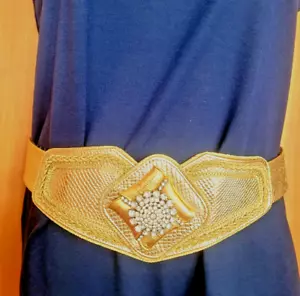 Designer BELT * Selena's Collection * Gold Lame' RHINESTONE - Picture 1 of 3