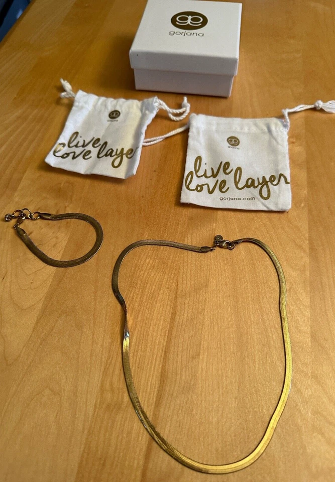 GORJANA VENICE GOLD PLATED 17" NECKLACE + 7" BRACELET - Image 1 of 4