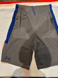 Boys Under Armour gray and blue athletic shorts YXL - Picture 1 of 3