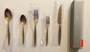 Set Hisar 5-teilig 18/10 Edelstahl Besteck Set, Titan Bronze Quecksilber - Bild 1 von 3