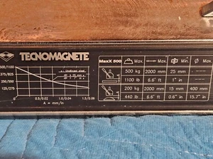 TECNOMAGNETE MAXX500 Lifting Magnet 1100lb Load Cap 1100lb Flat Load Cap(S1H0) - Picture 1 of 4