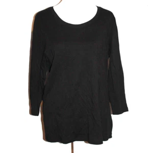 Herman Geist Women's Plus Size 1X Black 3/4 Sleeve T-Shirt Black Shirt Tee NEW - Picture 1 of 2