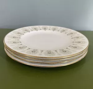 Set of 4 WEDGWOOD MEDINA GREEN Salad Plates Bone China Gold Rim 8” MINT - Picture 1 of 5