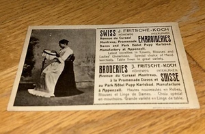 Vintage SWISS J. FRITSCHE-KOCH EMBROIDERIES Advertising Postcard - Picture 1 of 4