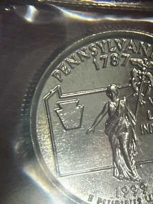 1999 US Mint Philadelphia Uncirculated Coin Set with Pennsylvania Quarter DDR - Image 1 of 4