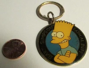 Llavero vintage Bar Simpson Radical Dude 1990 Matt Groening Simpsons - Imagen 1 de 1