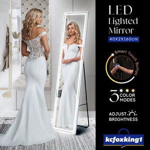 Aluminium Full Length Mirror Bedroom Hallway LED Light Makeup Dressing Mirror - Picture 1 of 12