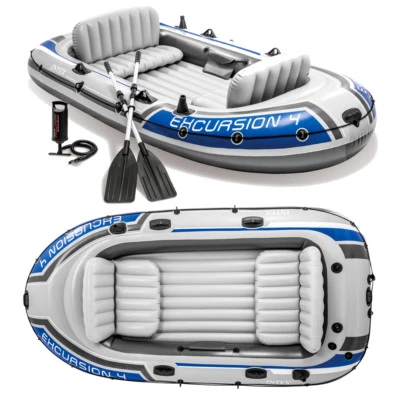 Schlauchboot Set Excursion 4 + Paddel + Pumpe Angelboot für 4 Personen von INTEX
