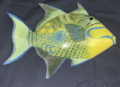 Colorful Coral Reef Fish Wall Art Decor Hand Painted Poly Resin 8.5” • 9.95$