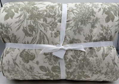 Edredón Pottery Barn Sorrel Toile KING ~ verde Loden Foto 1 de 2