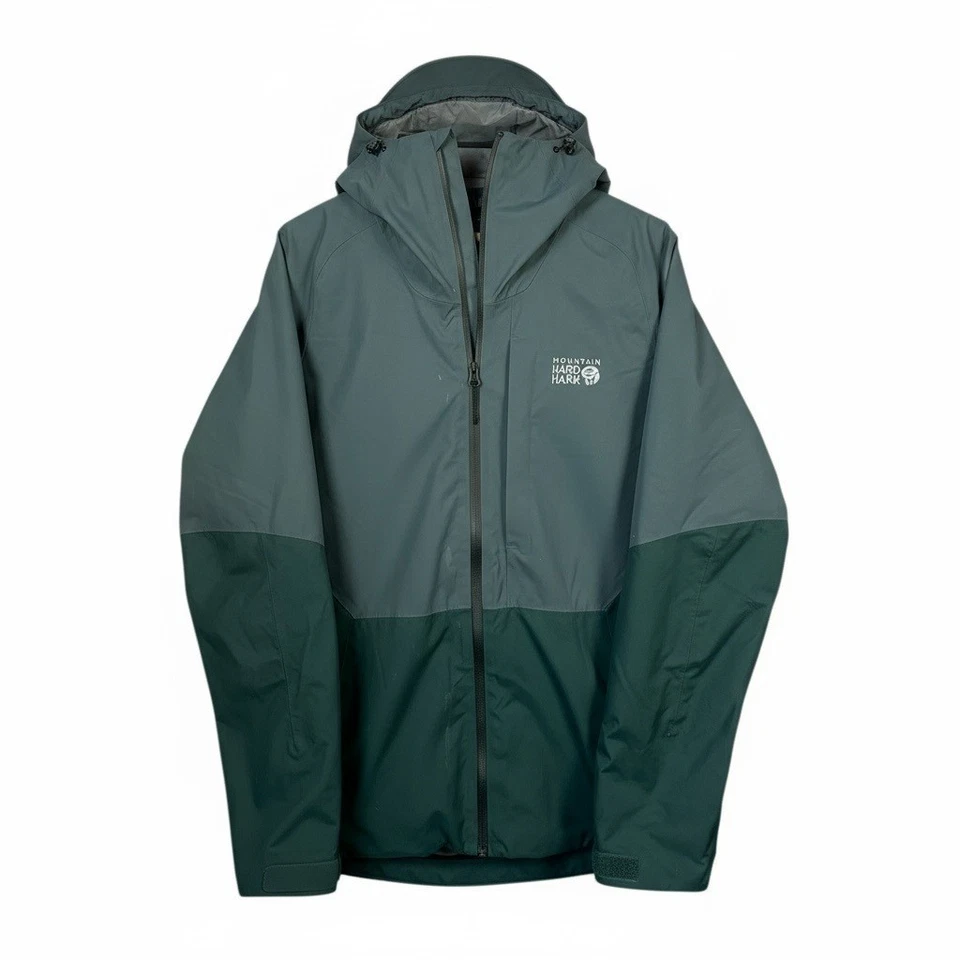 Jaqueta de chuva Mountain Hardwear masculina impermeável Firefall com capuz verde tamanho M - Imagem 1 de 4