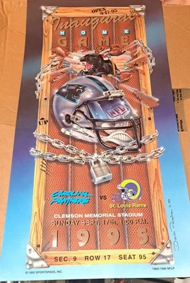 1995 Carolina Panthers Vintage Poster " HOME GAME TICKET POSTER " EXC condition  - Image 1 of 4