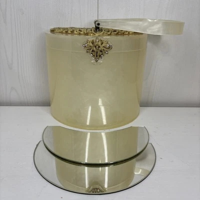 Bolso de Cadera WILARDY Lucite Contorno Años 50 RARO Borde de Estrás Ornamental con Espejos Foto 1 de 4