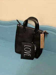 NEU MIT ETIKETT FANTASTISCHE Rae Dunn LOVE Umhängetasche schwarz Kiesel Handtasche & LOVE Beutel - Bild 1 von 11