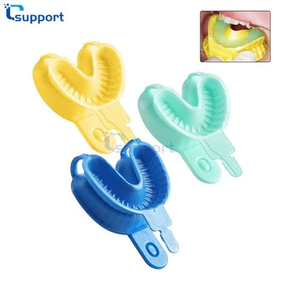 Bandejas de fluoruro dental desechables base dentadura bandeja de impresión de doble arco Foto 1 de 4