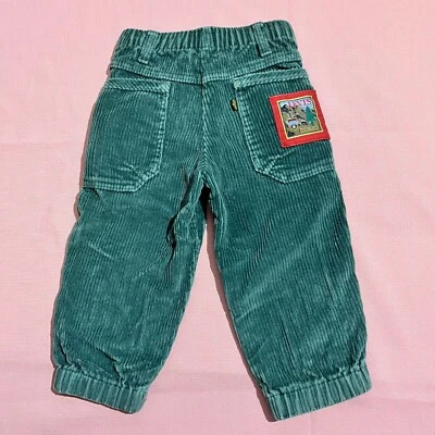 Pantalones de pana verde Little Levi's vintage aventura retazos RARO niños 3T Foto 1 de 4