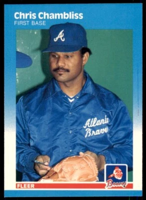 1987 Fleer Glossy Chris Chambliss . Atlanta Braves #513 - Image 1 of 2