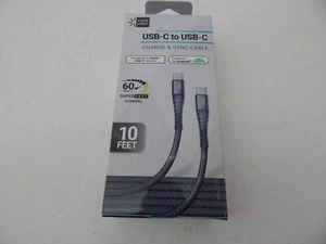Case Logic Universal USB-C to USB-C Charge & Sync Cable 10 Feet Blue New - Picture 1 of 5