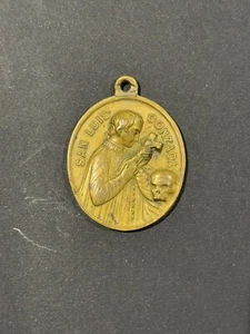 Antique religious medals " VIRGIN MARY & SAN LUIS GONZAGA" (4.5 x 3 CM) - Picture 1 of 2