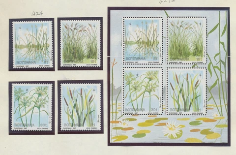 BOTSWANA - Sc 424-427a - MNH set & S/S - flowers, grass, Christmas - 1987 Cover