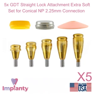 Juego de 5 accesorios de bloqueo recto dental de silicona extra suave cónico NP 2,25 mm - Imagen 1 de 12