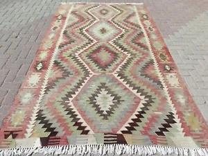 Area Rugs, Floor Rug, Large Rug, Wool Kilim, Handmade Carpet Modern Rug 66"X116" - Picture 1 of 12