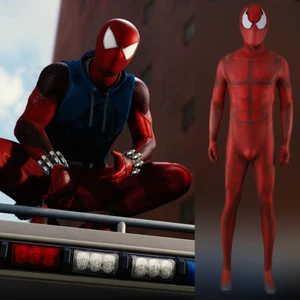 Scarlet Spider-Man Muscle Jumpsuit Cosplay Costume Bodysuit Halloween Adult Kids - Bild 1 von 17