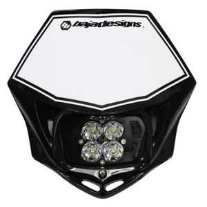 Baja Headlight Kit Black Shell Squadron Pro Spot Pattern Clear Lens Universal - Picture 1 of 4