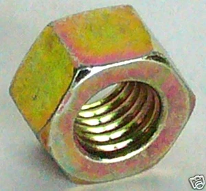 4 X DADO M12, 12 MA, ALTEZZA 12 mm, IN ACCIAIO ZINCATO GIALLO - Picture 1 of 1