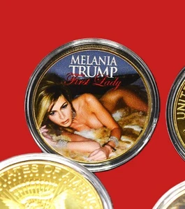 1 Melania Trump teilnackter Half Dollar Münze Republikaner Demokrat mit Etui - Bild 1 von 11