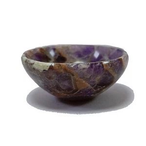 Cuenco de amatista piedras preciosas talladas a mano cristal altar curación 40-45 mm 25 gramos - Imagen 1 de 6