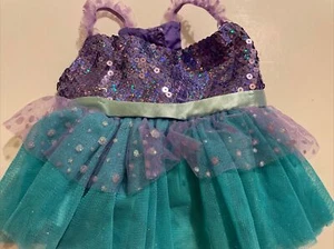Build-A-Bear Workshop Purple Sequin Dress with Teal Tule - Picture 1 of 3