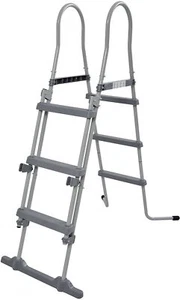 Poolleiter 109cm Leiter Sicherheitsleiter Pool Einstieg Swimming Schwimmbad grau - Bild 1 von 7